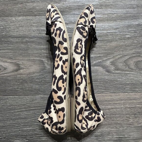 Rialto Sunnyside II Size 9 Ballet Flats Leopard Animal Print Shoes Bow Neutral - Picture 7 of 8